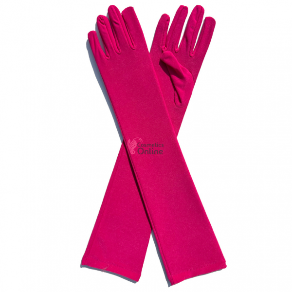 Manusi elegante din spandex simple lungi MNS021BB - Fuchsia